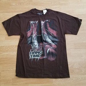 Marvel Mens Graphic Tee Spiderman Downside Up Hang